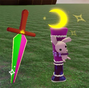 My two favorite weapons I 3D modeled. One is a sword, the other is a magical staff.